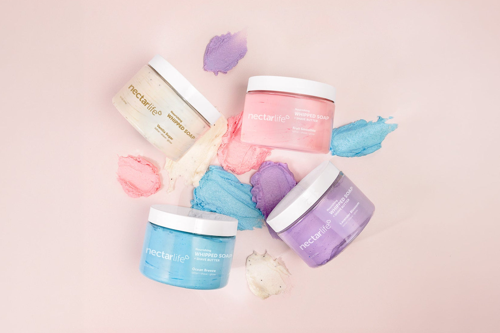 Nectar Life Jumbo Whipped Soap With Product Swatches