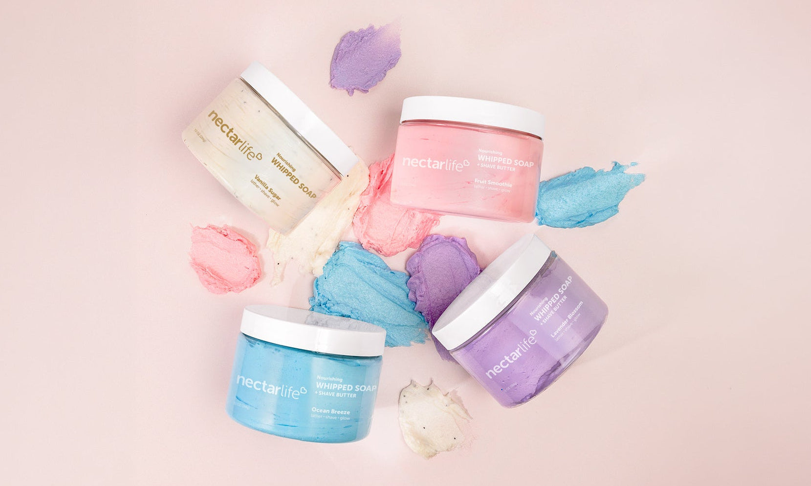 Nectar Life Jumbo Whipped Soap With Product Swatches