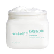 Nectar Life Customizable Shea Body Butter, white jar with white lid, pick your own fragrance, non-greasy body butter with shea butter and avocado oil, 16oz / 454g, handmade in Las Vegas