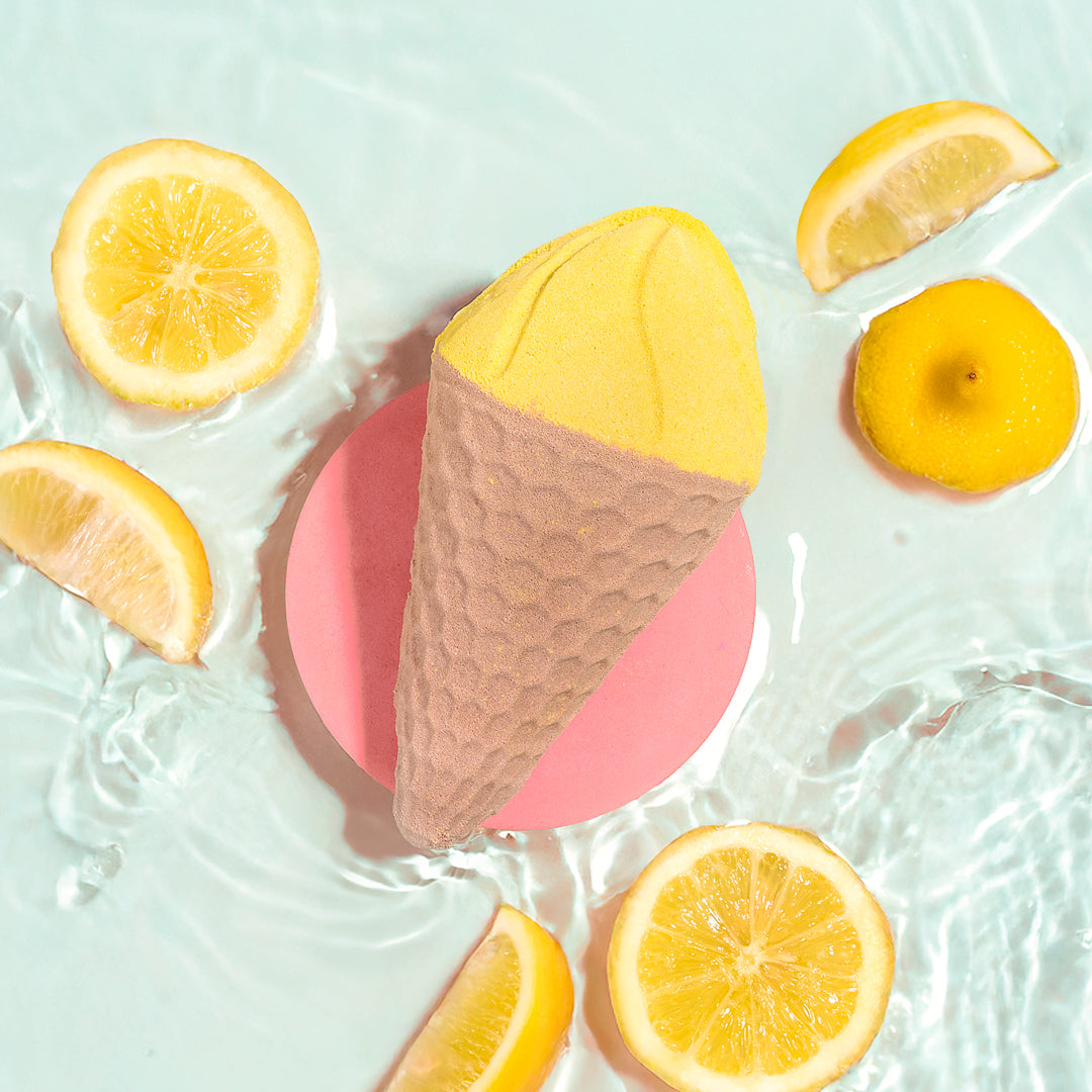 Lemon Squeeze Foaming Ice Cream Cone Bath Bomb