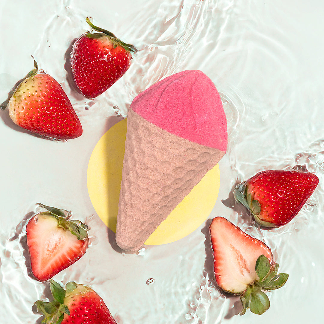 Strawberry Foaming Ice Cream Cone Bath Bomb