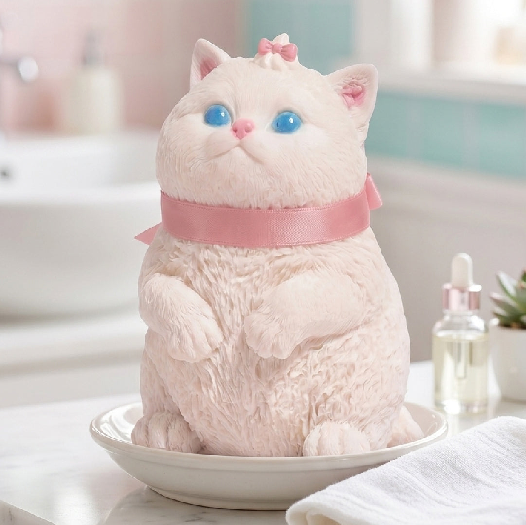 Large Kitty Soap - White