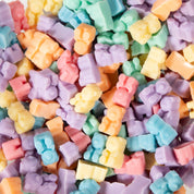 Close up shot of Bubble Bear Soap Minis showing mini bear soap shapes