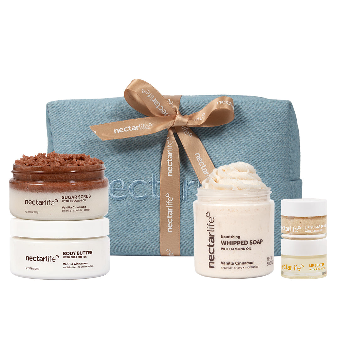 Cinnamon Vanilla Pouch Gift Set - Light Denim
