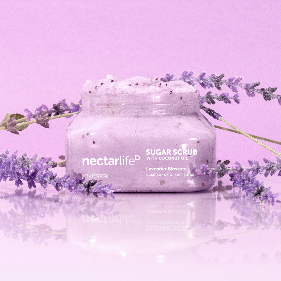 Nectar_Life_Sugar_Body_Scrub_8oz_Lavender_Blossom_Lifestyle_1080x1080_c21b78f0-fc0f-4f83-829d-4ce1255b0b52.png