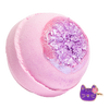 Nectar Life Cotton Candy Surprise Ring Bath Bomb, pink bath bomb with purple crystal center and hidden ring inside, Epsom salt and tapioca starch, handmade in Las Vegas, $13