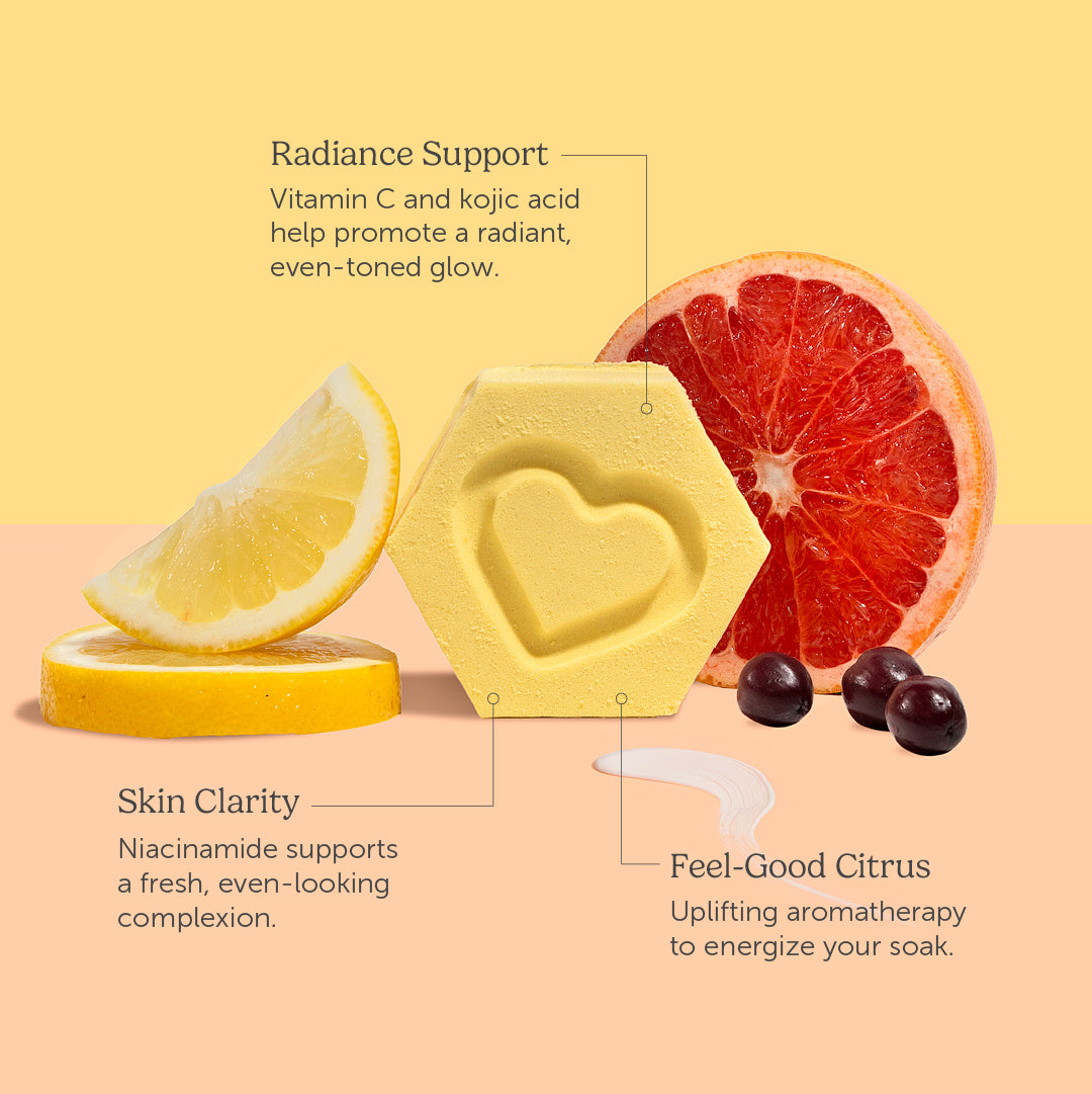 Essential Oil Benefit Bomb - Brighten + Glow Vitamin C Bath Bomb