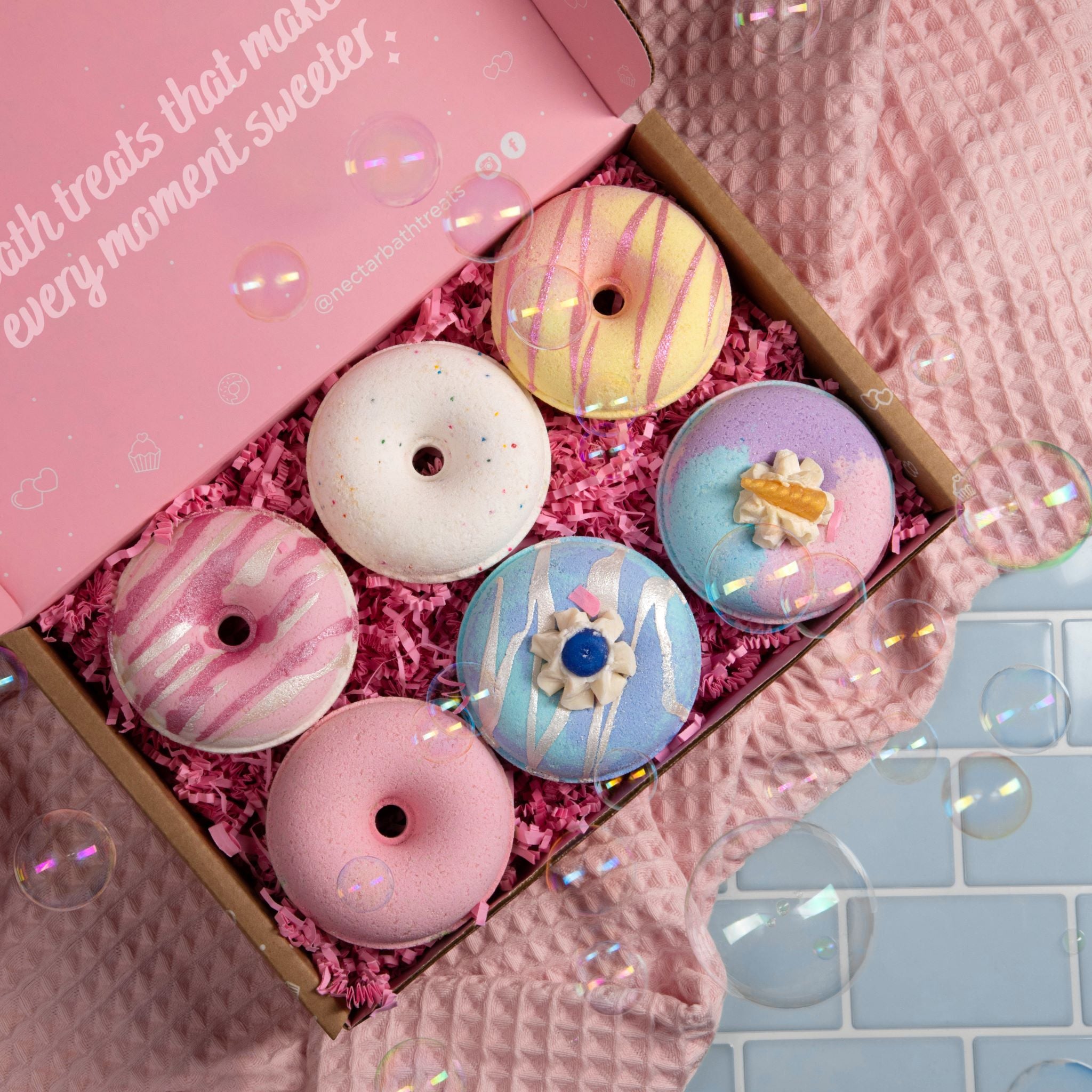 Pink Preppy Donut Bath Bomb & Sticker Pack